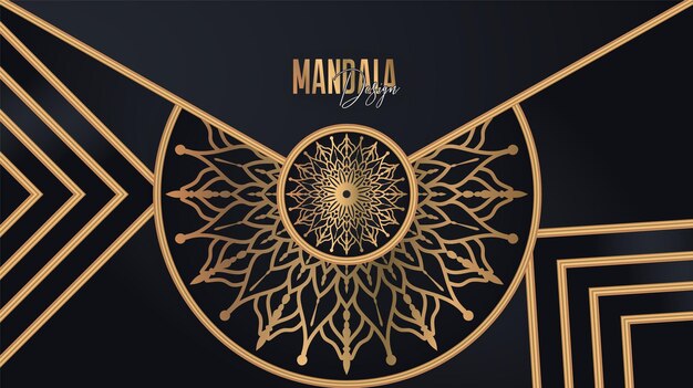 Disegno di sfondo mandala ornamentale islamico, motivo circolare a forma di mandala per henné, mehndi