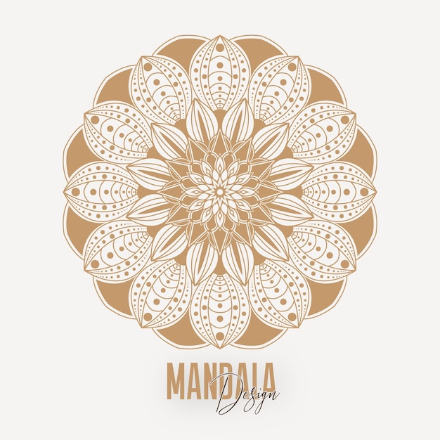 Vector islamic ornamental mandala background design, circular pattern in form of mandala for henna,