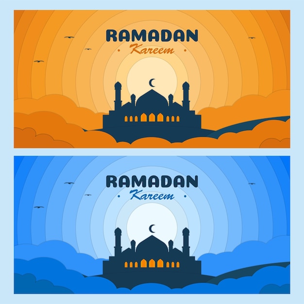 Islamic paper cut banner design