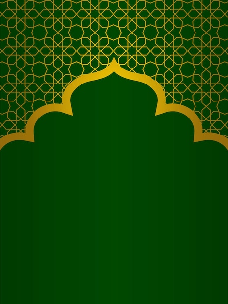 Islamic Pattern Dark Green Background Vector Illustration