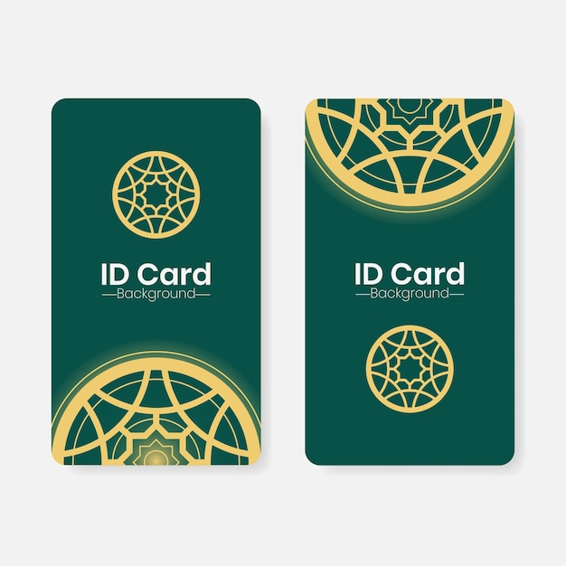 Vector islamic pattern theme id card background template