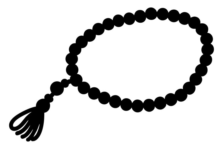 Vector islamic prayer beads silhouette vector illustration