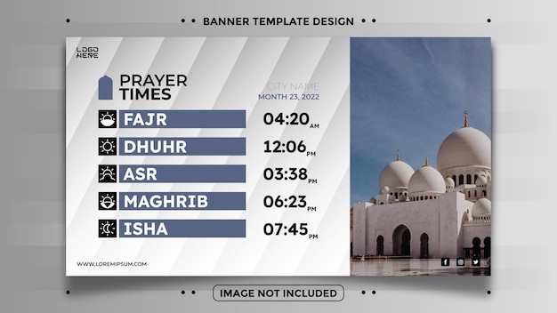 이슬람 기도 시간 일정 배너 서식 파일