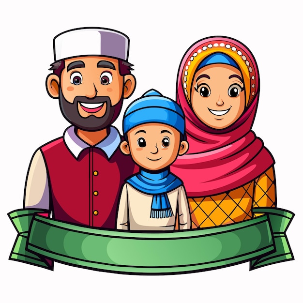 Vector islamic ramadan celebration iftar party hand drawn mascot cartoon character sticker icon concept