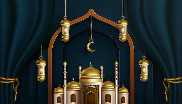 Fondo decorativo di saluto stagionale islamico del ramadan kareem