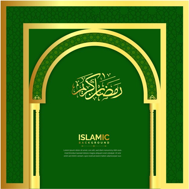 Islamic Ramadan kareem greeting background with golden color