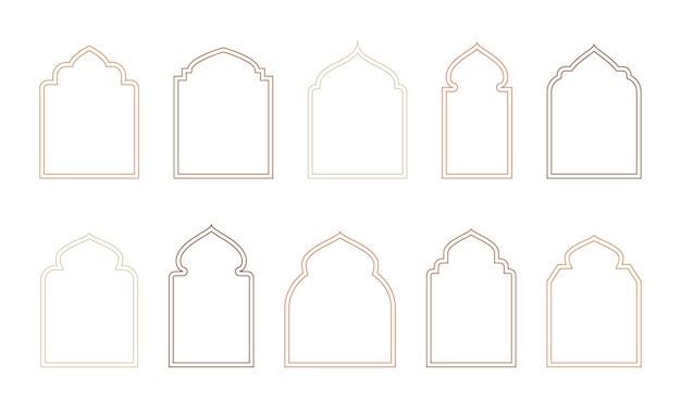 Finestre islamiche e ramadan kareem in stile orientale bordo e cornice con modello di design boho