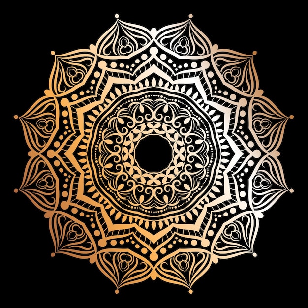 Vector islamic ramadan mandala design on golden color