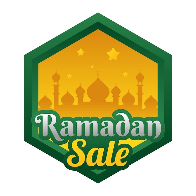 Vector islamic ramadan sale label badge banner template design background