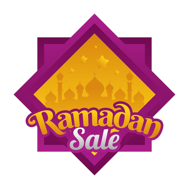 Islamic ramadan sale label badge banner template design background