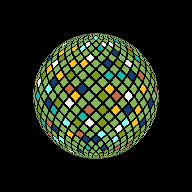 Vector islamic random fill decorations 3d sphere