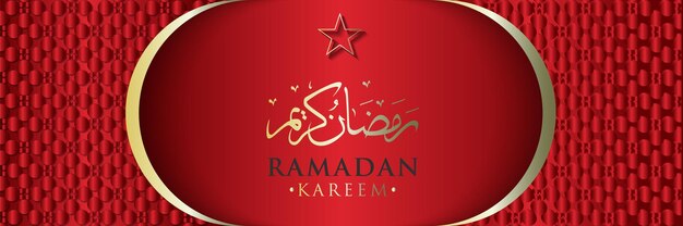 Islamic red and golden background design for ramadan kareem and eid mubarak