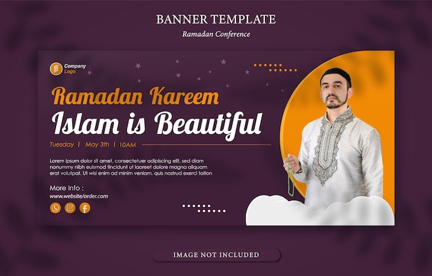 Islamic religious event banner template