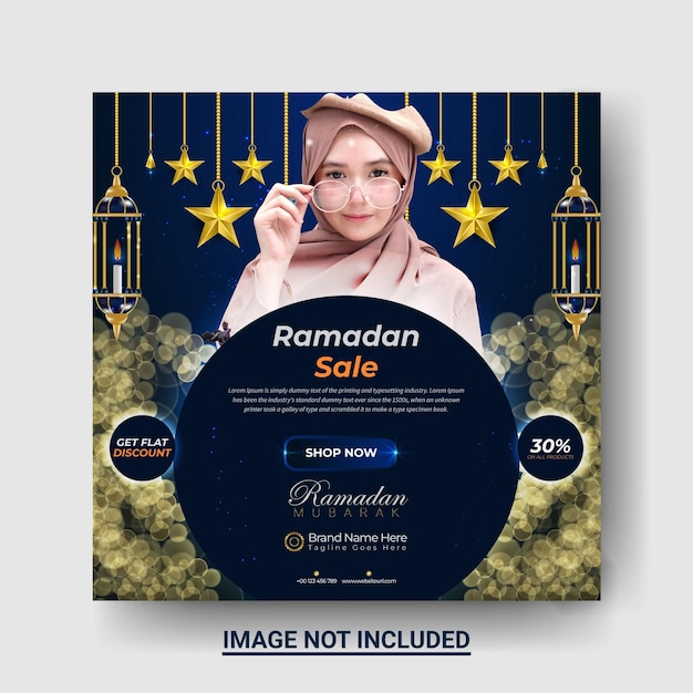 Vector islamic sales banner template for social media