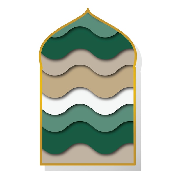 Vettore il modello di design del confine e della cornice in stile islamico per il poster del ramadan e la forma dell'arco della moschea