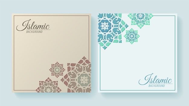 Islamic style decorative invitation card with mandala