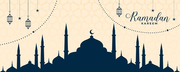 Vettore design islamico ramadan kareem e eid banner decorativo