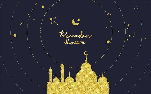 Islamic style ramadan kareem festival card