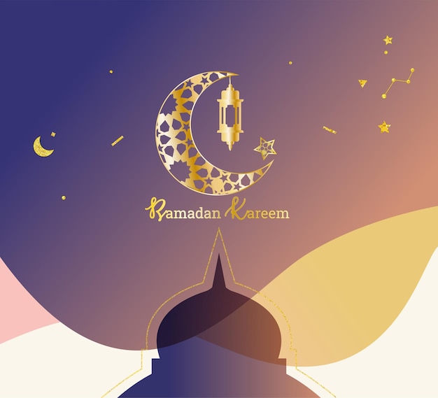 Vector islamic style ramadan kareem festival card