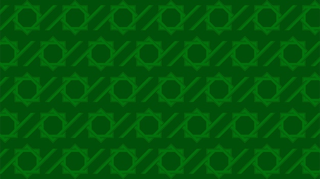 緑の背景にイスラム教のシンボル パターン
