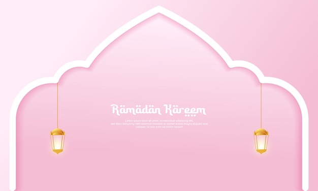 Vector islamic themed background in white and pink perfect for background islamic big event templates