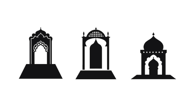 Vector islamic traditions in silhouette art