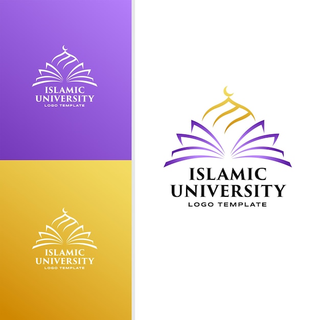 islamic university logo vector illustration design template Premium Vector