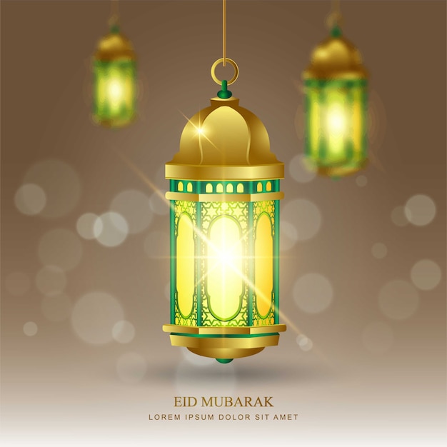 Islamic vector design of eid mubarak, greeting card template