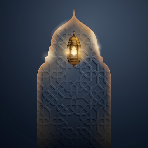 Vector islamic vector design glow mosque dome