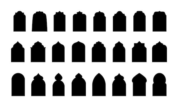 Islamic vector door and window shape arabic vector door and window