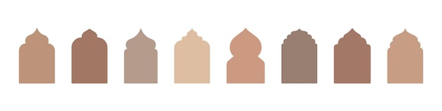 Islamic vector shape of a window or door arch arab frame set ramadan kareem silhouette icon