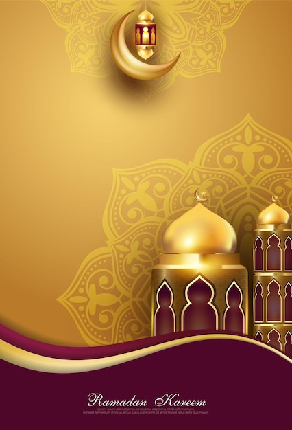 Islamic vertical banner template illustration
