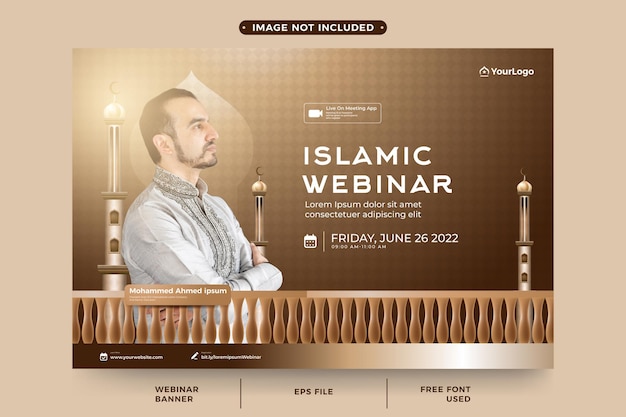 Islamic webinar banner design for event needs