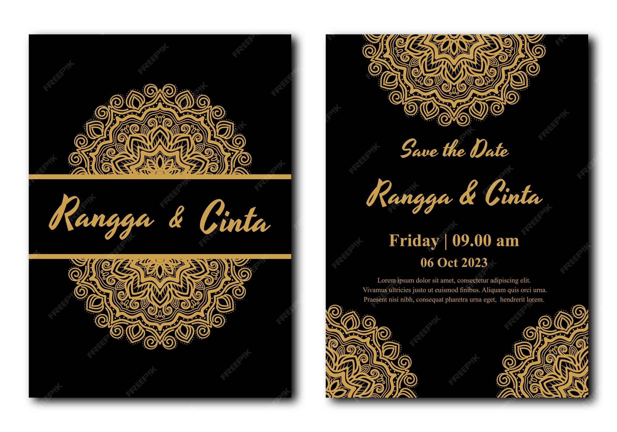 Premium Vector | Islamic wedding invitation template design