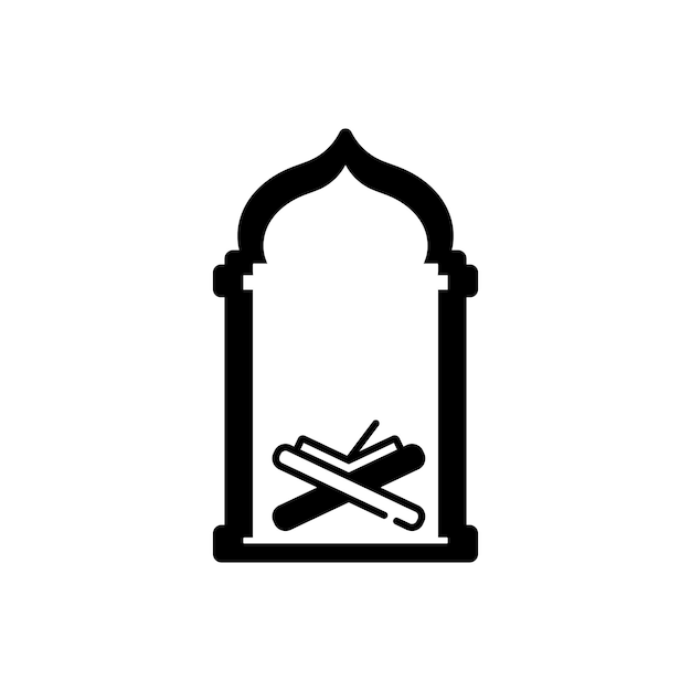 Vector islamic window with qur'an icon