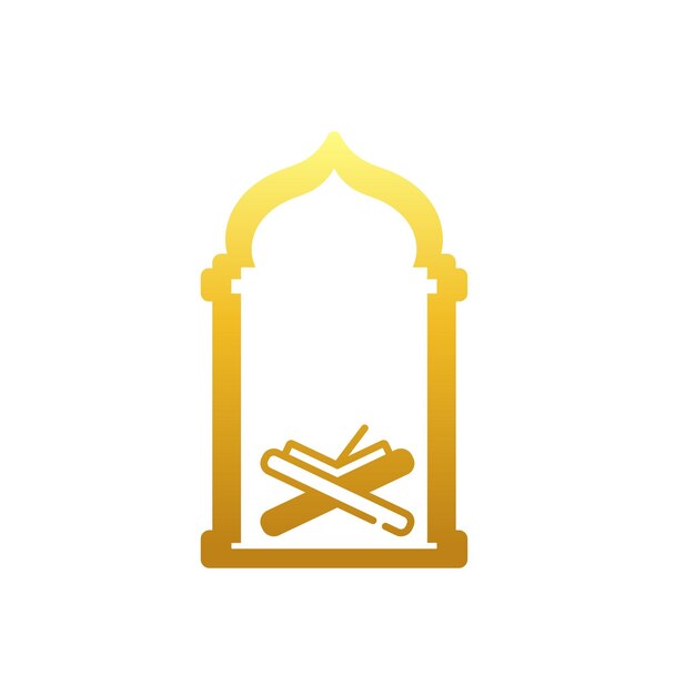 Vector islamic window with qur'an icon