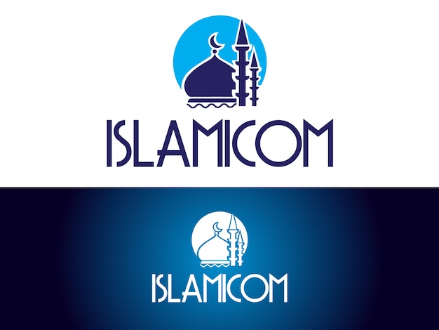 Vettore islamico youtube channel design del logo