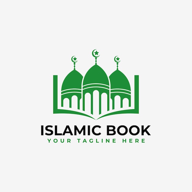 Islamitisch boek logo vector ontwerpsjabloon Islamitisch kennis logo element