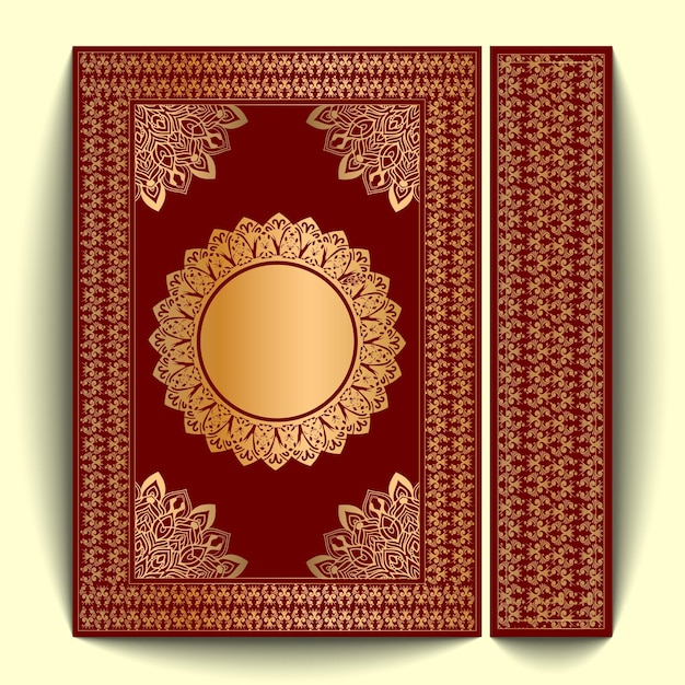 Vector islamitisch boekomslag decoratief vintage frame of arabisch randomslagontwerp