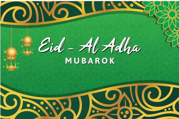 Islamitisch Eid alAdha vectorbannerontwerp zeer creatieve en luxueuze bloemenachtergrond