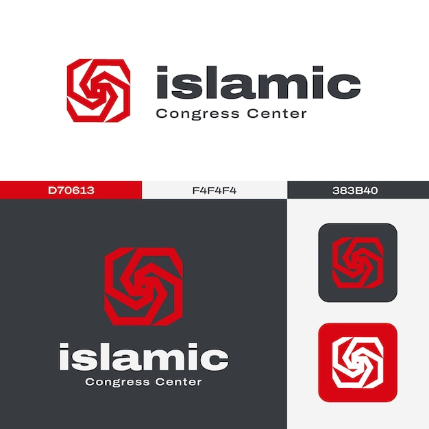 Islamitisch geometrisch symbool minimale logo vector