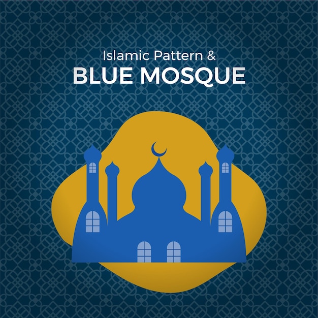 Vector islamitisch patroon en blauwe moskee