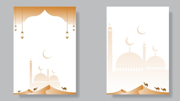 Vector islamitisch posterontwerp als achtergrond voor ramadan kareem islamitisch nieuwjaar ei mubarak etc