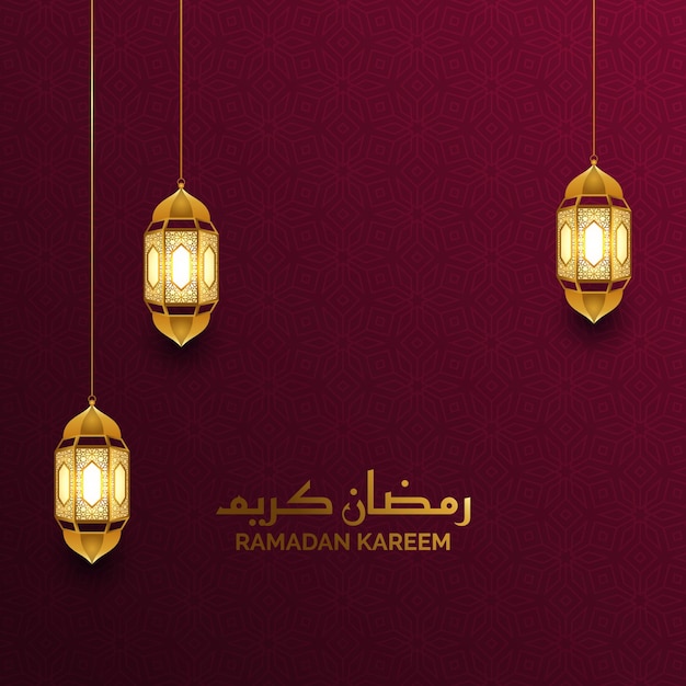 islamitisch ramadan ramadhan kareem gouden lantaarn groet illustratie ontwerp