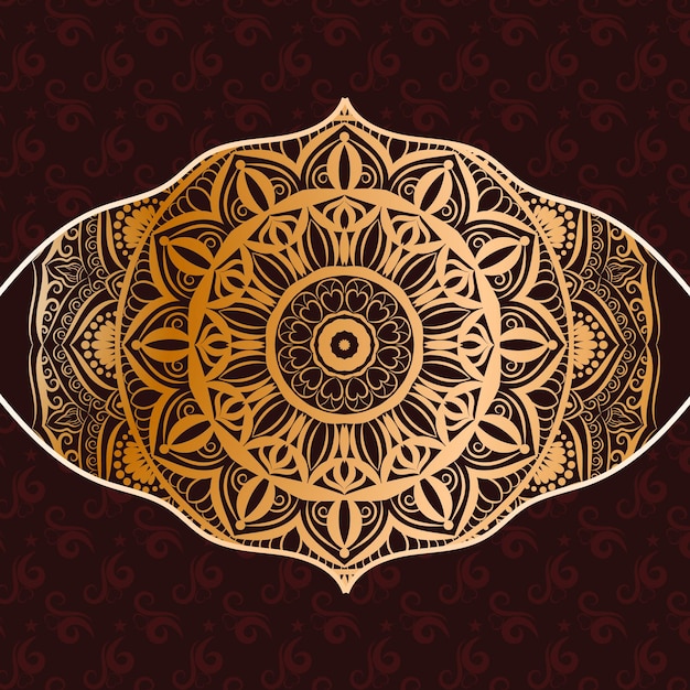 Vector islamitisch uniek gouden kleur mandala-ontwerp