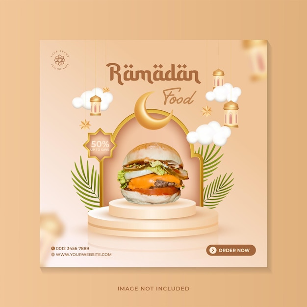 Islamitische 3d product display podium ramadan kareem verkoop banner ornament lantaarn achtergrond premium vector