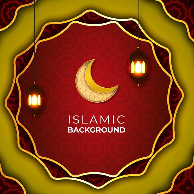 Islamitische achtergrond banner ontwerp gratis vector premium ontwerp