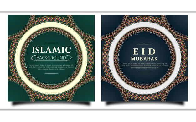 Vector islamitische achtergrond en eid-festivalbanner