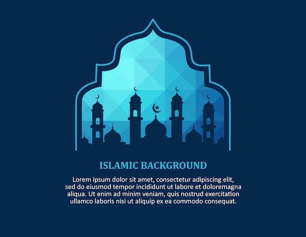 Islamitische achtergrond met moskee silhouet