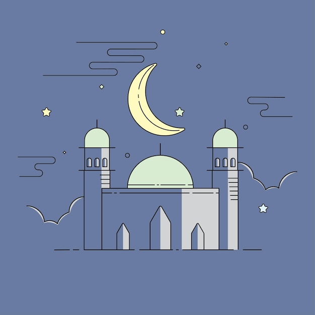 Islamitische achtergrond met ontwerp van de moskee vectorillustratie